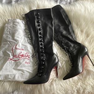 Authentic Christian louboutin knee high leather boots